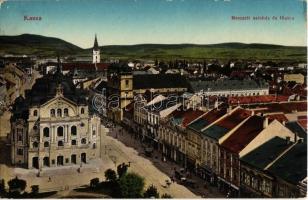 Kassa, Kosice; Nemzeti színház és fő utca, Kovelly Sándor és Binder Ernő üzlete / theatre and main street, shops