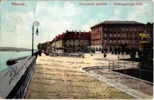 Pozsony, Pressburg, Bratislava; Koronázási dombtér, Mária Terézia szobor / square with statue (Rb)