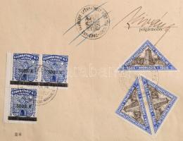 Városi illetékbélyegek okmányokon. Összesen 12 db okmány, Ujpest, Szeged, Győr, Karcag, Szombathely ...