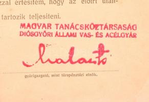 1919 Diósgyőri vasgyár 2 db okmány piros, tanácsköztársasági pecséttel