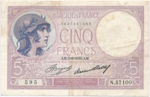 Franciaország 1933. 5Fr T:III France 1933. 5 Francs C:F Krause 72.e