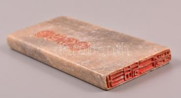 Kínai pecsétnyomó, faragott, feliratozott kő / Chinese seal maker. Stone. 13x6 cm