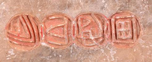 Kínai pecsétnyomó, faragott, feliratozott kő / Chinese seal maker. Stone. 13x6 cm