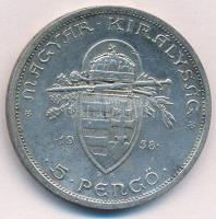 1938. 5P Ag "Szent István" T:2 
Adamo P8.1