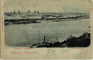 1898 Budapest, Dunasor, hajók (EB)