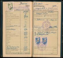 4 db református gimnáziumi értesítő Pengős és forintos illetékbélyegekkel (1939-1947, 1942-1949, 194...