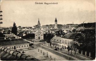 1910 Magyaróvár, Mosonmagyaróvár; utca, templom