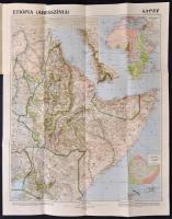 1935 Etiópia/Abesszínia térképe. 1:5,000.000. Bp., M. Kir. Állami Térképészet, 60x47,5 cm