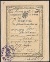 1901 Horvát igazolvány Ogulin / Croatian id.