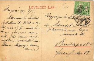 1909 Ungvár, Uzshorod, Uzhorod; Kishíd utca, Ungvári Műmalom, Népbank, Római katolikus templom. W. L...