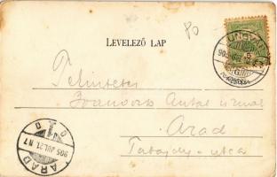 1905 Ungvár, Uzshorod, Uzhorod; Kossuth Lajos tér a vashíddal, piaci árusok, üzletek. Kiadja Völgyi ...