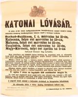 1897 Katonai Lóvásár nagyméretű plakája 49x58 cm.