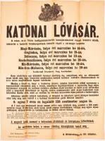 1896 Katonai Lóvásár nagyméretű plakája 49x58 cm. hajtogatva