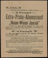 cca 1920 3 db új ság előfizetési felhívás: Székelység, Neuen Wiener Journal, Félegyházi Hírlap