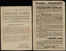 cca 1920 3 db új ság előfizetési felhívás: Székelység, Neuen Wiener Journal, Félegyházi Hírlap