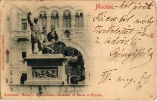 1898 Moscow, Moskau, Moscou; Monument de Minine et Pojarsky / Red Square, monument of Kuzma Minin and Pozharsky. Scherer, Nabholz & Co. (lyukak / holes)