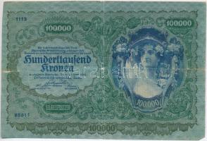 Ausztria 1922. 100.000K T:III- Austria 1922. 100.000 Kronen C:VG Krause 81.