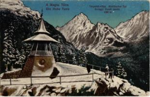 Tátra, Tatry; Tarpatak, Szilágyi Dezső emléktorony, kilátó télen / Aussichtsturm / Studená dolina, memorial lookout tower, monument in winter