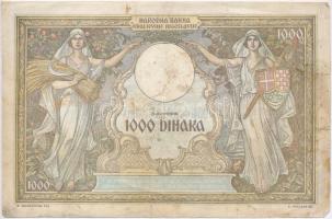 Jugoszlávia / Montenegró olasz megszállása 1941. (1931) 1000D rajta kettő "VERIFICATO" fel...