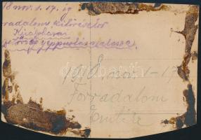 1918 A forradalom kitörése után felállított királyházai (Kárpátalja) nemzetőrség géppuskás szakasza,...