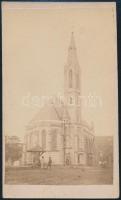 cca 1870 Szekszárd, újvárosi templom, keményhátú fotó. Pest, S. Königstein fotója, 10x6 cm