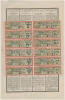 Ausztria / Bécs 1868. Államadóssági kötvény 50G-ről, bélyegzésekkel, szelvényekkel T:II