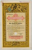 Ausztria / Bécs 1868. Államadóssági kötvény 100G-ről, bélyegzésekkel, bélyeggel T:II
