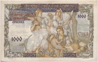 Szerbia / Német megszállás 1941. 1000D 500D-os bankjegyre nyomva T:III
Serbia / German occupation 1...
