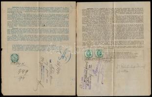 1890-94 2 db marhalevél, Sarkad, Jánosháza, illetékbélyeggel