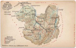 Szatmár vármegye térképe. Kiadja Károlyi Gy. / Comitatul Satmar / Szatmár County map (EM)