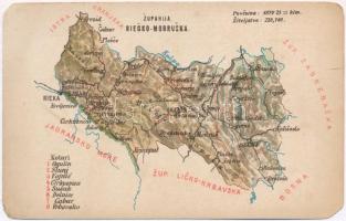 Modrus-Fiume vármegye térképe / Modrusko-rijecka zupanija / Modrus-Rijeka County map (EM)