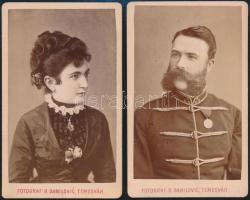 cca 1880 Temesvár, B Danilovic két vizitkártya / 2 photos 7x11 cm