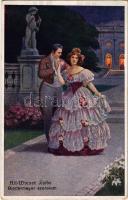 1916 Biedermayer szerelem / Alt-Wiener Liebe / Love couple. G.G.W. II. Nr. 1186.