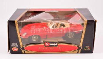 Burago Jaguar "E" Cabriolet játékautó, nyitható ajtókkal, eredeti dobozában, jó állapotban...