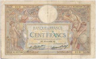 Franciaország 1932. 100Fr T:III tűlyukak France 1932. 100 Francs C:F needle holes Krause 78.b