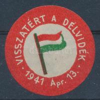 1941 Visszatért a Délvidék magyar zászlós levélzáró