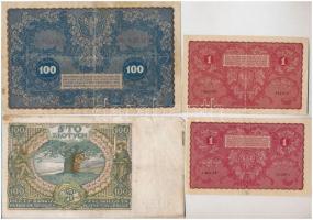 Lengyelország 1919-1934. 1M-100Zl (4x) T:III,III-
Poland 1919-1934. 1 Marka - 100 Zlotych (4x) C:F,...