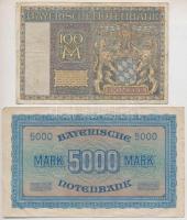 Németország / Weimari Köztársaság / Bajorország 1922. 100M + 5000M T:III
Germany / Weimar Republic ...