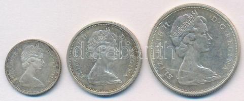 Kanada 1965. 10c Ag + 25c Ag + 50c Ag T:1- (eredetileg PP) karc, kis patina
Canada 1965. 10 Cents A...