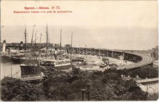 Odessa, Le port de quarantaine / Quarantine Port, ships, quay, wharf. Phototypie Scherer, Nabholz & Co.