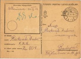 1943 2 db levél Berkovits Andor zsidó Z. 804-es KMSZ-től (közérdekű munkaszolgálatos) feleségének. E...