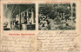 1900 Szolnok, Müller és Weszther vasúti nyári étterme és mulatókertje. Szigeti H. kiadása (EK)