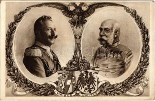 Viribus Unitis. Serie 2. Wiener Rotophot / Franz Joseph and Wilhelm II. Art Nouveau floral