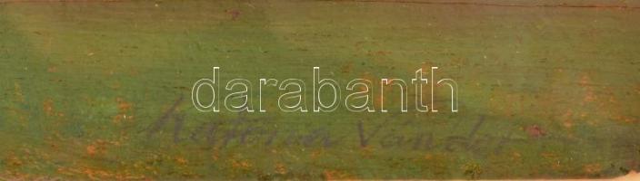 Katona Nándor (1864-1932): Felvidéki / Tátrai táj. Olaj, falemez,  jelzett, 32x48 cm üvegezett keret...