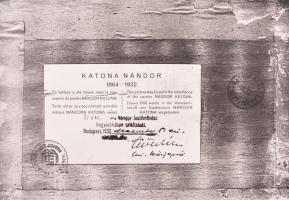 Katona Nándor (1864-1932): Felvidéki / Tátrai táj. Olaj, falemez,  jelzett, 32x48 cm üvegezett keret...