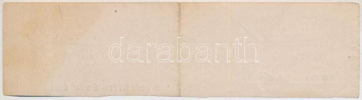 1875. "A pesti lövész-társulat" névre szóló éves tagsági jegye 10Ft értékben T:II két hely...