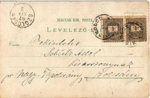 1897 (Vorläufer!) Miskolc, Pálóczy emlék, kálvária, városház, Erzsébet fürdő. Lövy József és fia flo...