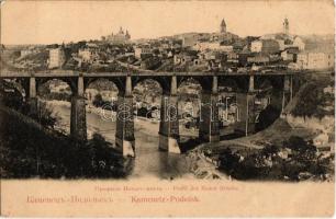 Kamianets-Podilskyi, Kamenetz-Podolski; Novoplanivsky Bridge over the Smotrych River, railway bridge, viaduct (EK)