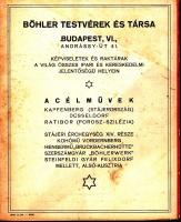 Böhler acél, a Böhler Testvérek és Társa (Bp., Andrássy út 41.) árujegyzéke, kihajtható prospektus