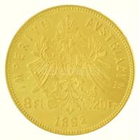 Ausztria 1892. 8Fl / 20Fr Au "Ferenc József" utánveret (6,45g/0.900) T:1,1-
Austria 1892....